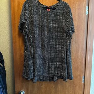 Apt. 9 Black and White Patterned Blouse